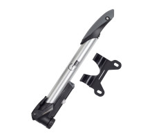 Мінінасос Green Cycle GPM-294P Т-ручка, алюмінієвий з манометром, двосторонній, 100psi, Presta+Schreder, сріблястий