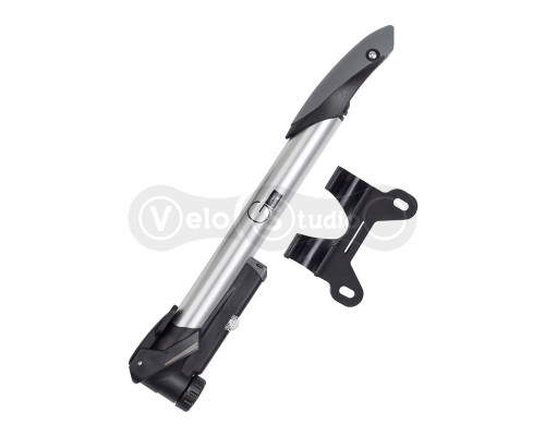 Мининасос Green Cycle GPM-294P Т-ручка, алюминиевый с манометром, двусторонний, 100psi, Presta+Schreder, серебристый