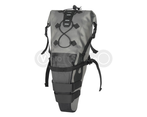 Сумка подседельная туристическая Green Cycle Roll Top, 11л, серая с черным