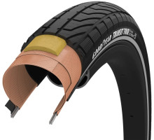 Покришка 700x35 (35-622) GoodYear Transit Tour S3: Protection, Wire, Black + reflective strips, 60tpi