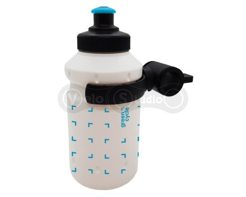 Фляга 0,35 Green Cycle GBT-549S з кріпленням, дитяча, біла з малюнком