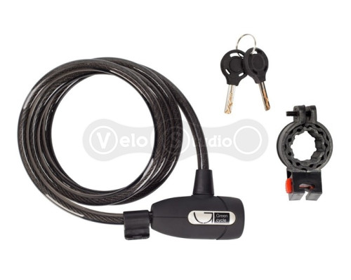 Замок на ключі Green Cycle GLK-220 із плетеним тросом 12х150cm, чорний