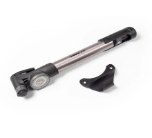 Мининасос Green Cycle GPM-277 со складной Т-ручкой,с манометром под два типа клапана AV+FV, серебристый