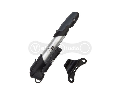 Мининасос Green Cycle GPM-196P алюминиевый с манометром, presta+schreder, серебро