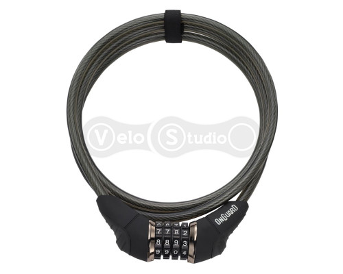 Замок Onguard AKITA, кодовый на 4 цифры, трос 185см х 10мм, черный