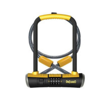 Замок U-образный Onguard COMBO Mini DT размер скобы 90 x 140мм, толщина 13мм + кабель 120см х 10мм, поворотное крепление на раму, кодовый на 4 цифры