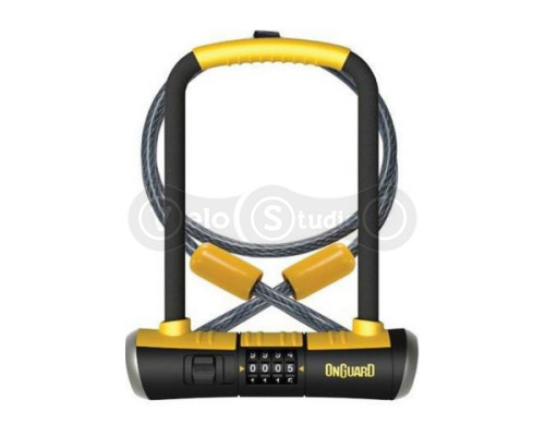 Замок U-подібний Onguard COMBO Mini DT розмір скоби 90 x 140мм, товщина 13мм + кабель 120см х 10мм, поворотне кріплення на раму, кодовий на 4 цифри