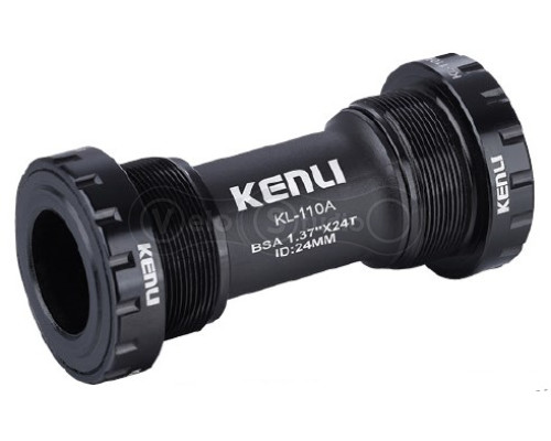 Каретка Kenli KL-110A, наружные чашки, с пыльниками, вал 24 мм, 68/73 мм, черная