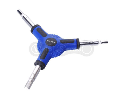 Ключ шестигранник Kenli KL-9736B, Y-образный, 4/5/6 мм, синий