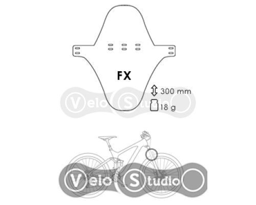 Брызговик для вилки TinyFender средний стяжка