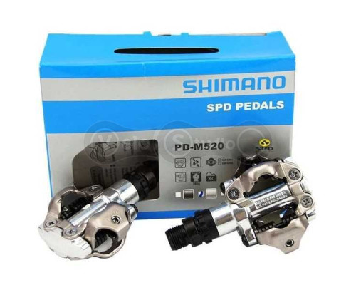 Педали Shimano PD-M520 серебро с шипами
