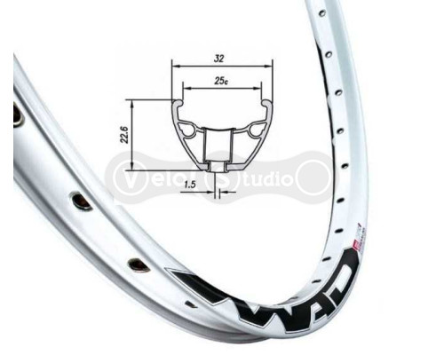 Обод Mach1 MAD DISC 26, 32 спицы, AV, белый