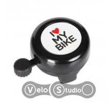 Дзвінок I love my bike сталевий, чорний