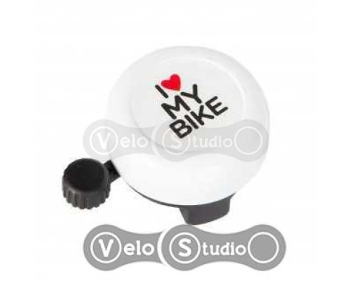 Дзвінок I love my bike сталевий, білий