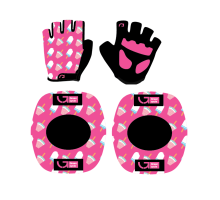 Дитячий набір Green Cycle рукавички налокітники рожевий