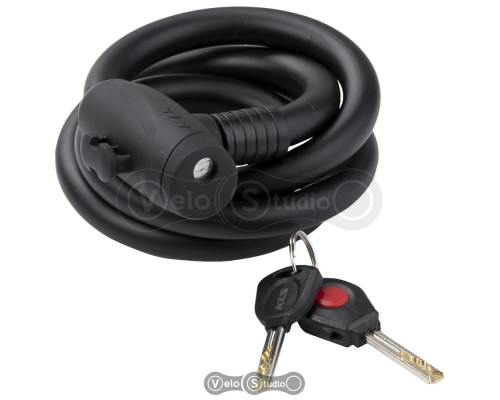 Велозамок KLS Hardcoil 15x1800 мм с креплением и подсветкой