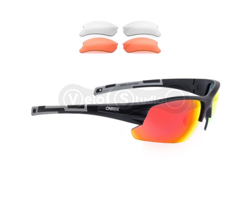 Окуляри Onride Lead 20 чорні матові змінні лінзи, Revo Rainbow