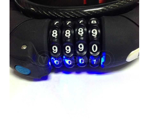 Замок Green Cycle 10x1500 кодовый с подсветкой и креплением