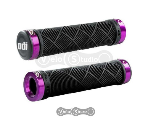Грипсы ODI Cross Trainer MTB Lock-On Black w/Purple Clamps