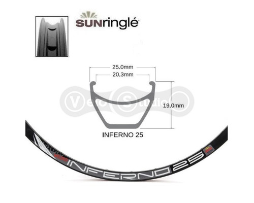 Обід Sun Ringle Inferno 25 Tech 29 дюймів 32 спиці