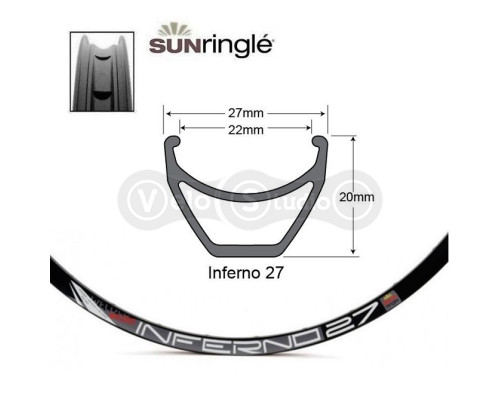 Обод Sun Ringle Inferno 27 Welded 29 дюймов 32 спицы