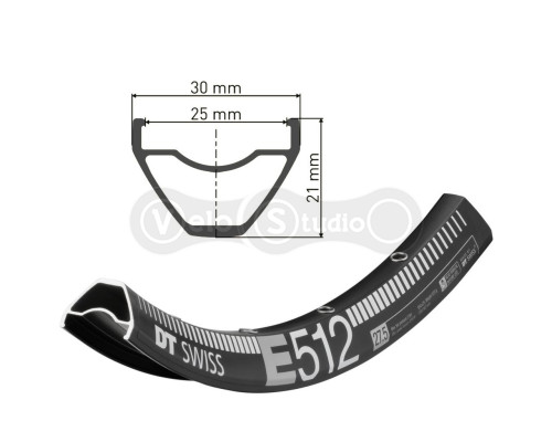 Обід DT Swiss E 512 27,5 дюймів 28 спиць