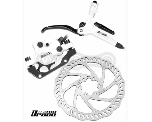 Дискове гідравлічне гальмо Tektro Draco 2-F-160 переднє біле