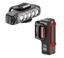 Комплект фар Lezyne STRIP DRIVE PAIR (FRONT та REAR) чорна 400/150 LM USB