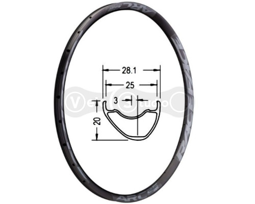 Обод RACE FACE ARC OFFSET 29 x 25 мм 28 спиц