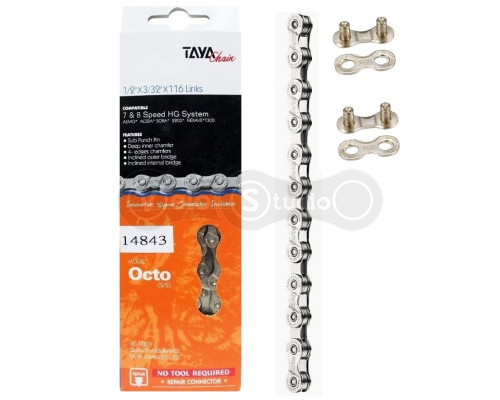 Цепь TAYA Octo SS 7-8 скоростей + 2 замка