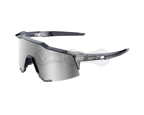 Велосипедні очки Ride 100% Speedcraft - Polished Translucent Crystal Grey - HiPER Silver Mirror Lens