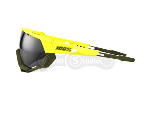 Велосипедные очки Ride 100% SPEEDTRAP - Soft Tact Banana - Black Mirror Lens