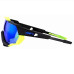 Велосипедные очки Ride 100% SPEEDTRAP - Soft Tact Black/Neon Yellow - Blue Mirror Lens