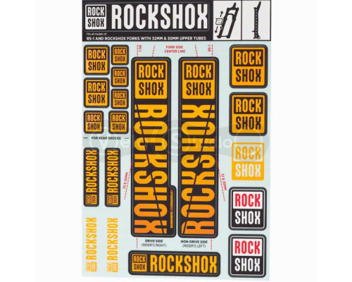 Стикер на вилку и амортизатор Rock Shox 35мм NE02 Orange