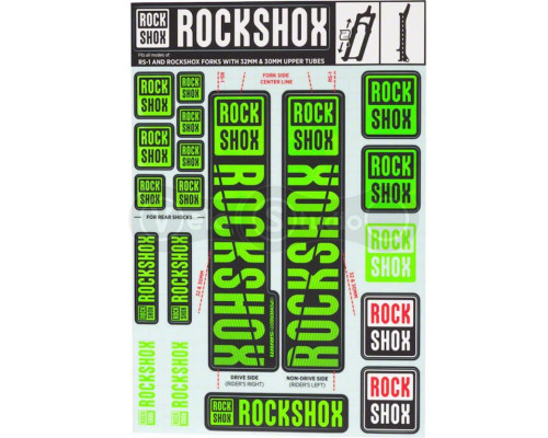 Стікер на вилку та амортизатор Rock Shox 35мм NE05 Green
