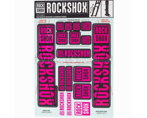 Стикер на вилку и амортизатор Rock Shox 35мм Magenta