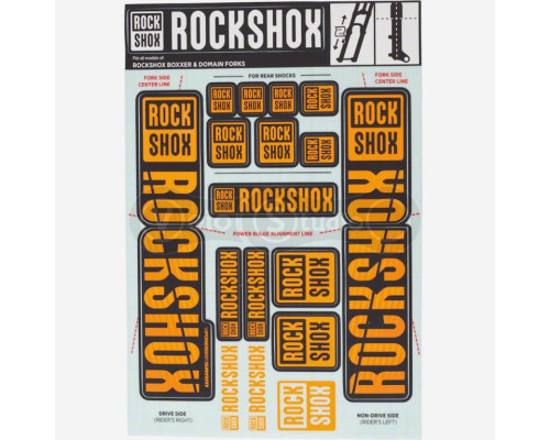 Стикер на вилку и амортизатор Rock Shox 35мм Dual Crown NE02 Orange