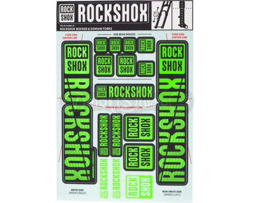 Стікер на вилку та амортизатор Rock Shox 35мм Dual Crown NE05 Green