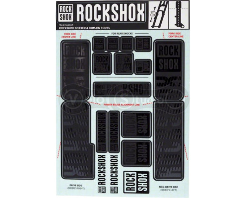 Стікер на вилку та амортизатор Rock Shox 35мм Dual Crown Stealth