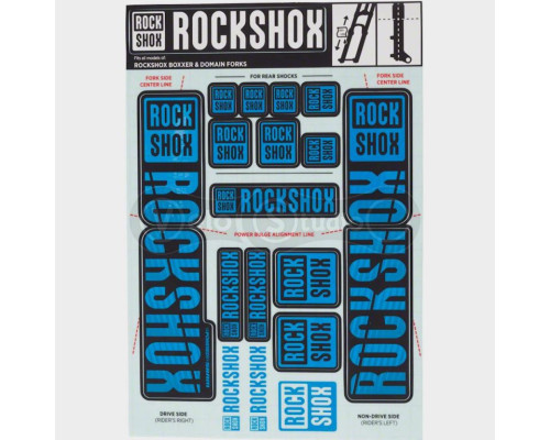 Стікер на вилку та амортизатор Rock Shox 35мм Dual Crown Water Blue