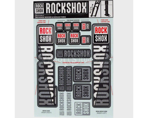 Стікер на вилку та амортизатор Rock Shox 35мм Dual Crown White