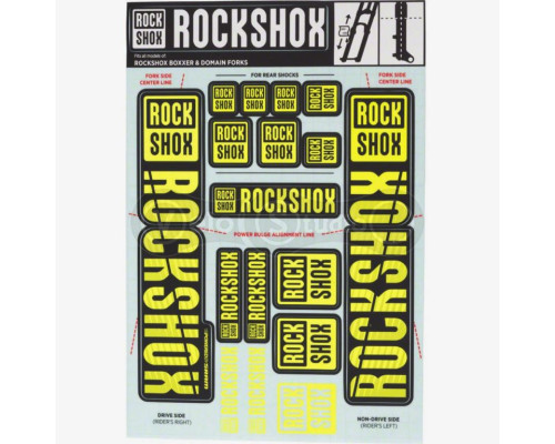 Стикер на вилку и амортизатор Rock Shox 35мм Dual Crown NE02 Yellow