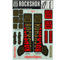 Стикер на вилку и амортизатор Rock Shox Troy Lee Designs 35mm Gold/Orange