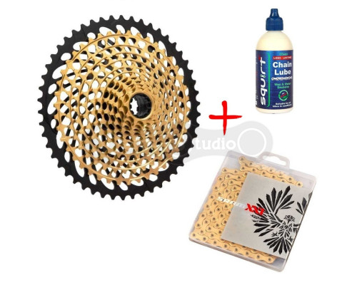 Кассета SRAM XX1 Eagle XG-1299 Gold 10-50T + цепь Sram PC XX1 Eagle