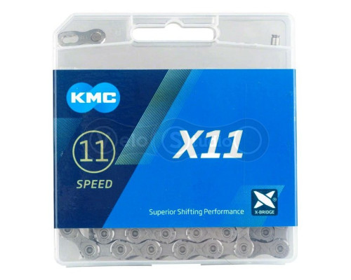 Ланцюг KMC X11 Grey 11 швидкостей 118 ланок + сірий замок