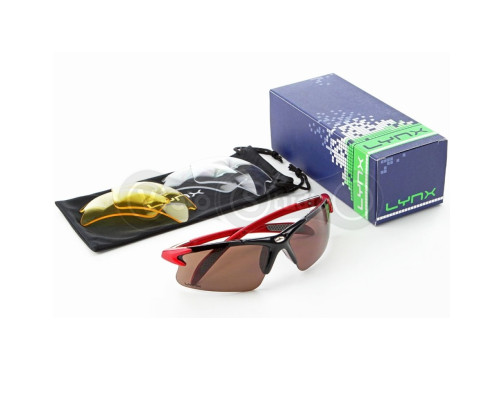 Очки Lynx Jersey R Shiny Alu Red Middle сменные линзы, UV400