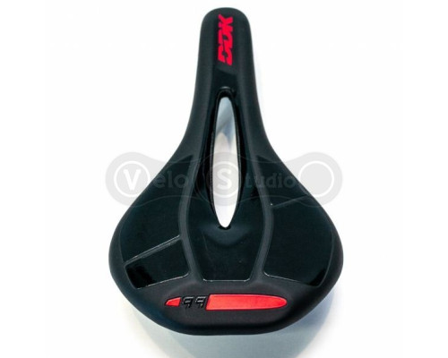 Сідло DDK 3735 Memory Foam 272x140 чорне з червоним