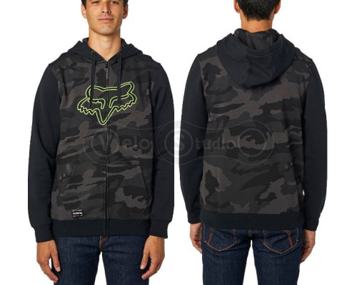 Толстовка FOX Destrakt Zip Fleece Black Camo розмір XL