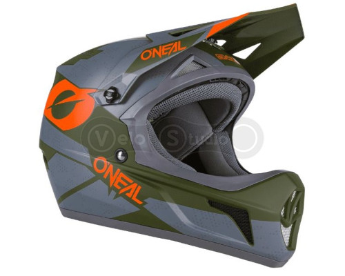 Вело шолом O'Neal Sonus Fullface Helmet Deft Gray Olive Orange
