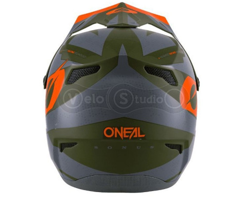 Вело шолом O'Neal Sonus Fullface Helmet Deft Gray Olive Orange